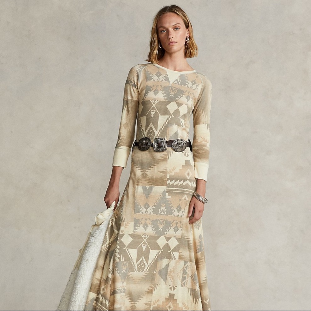 Southwestern Long-Sleeve Maxi Dress